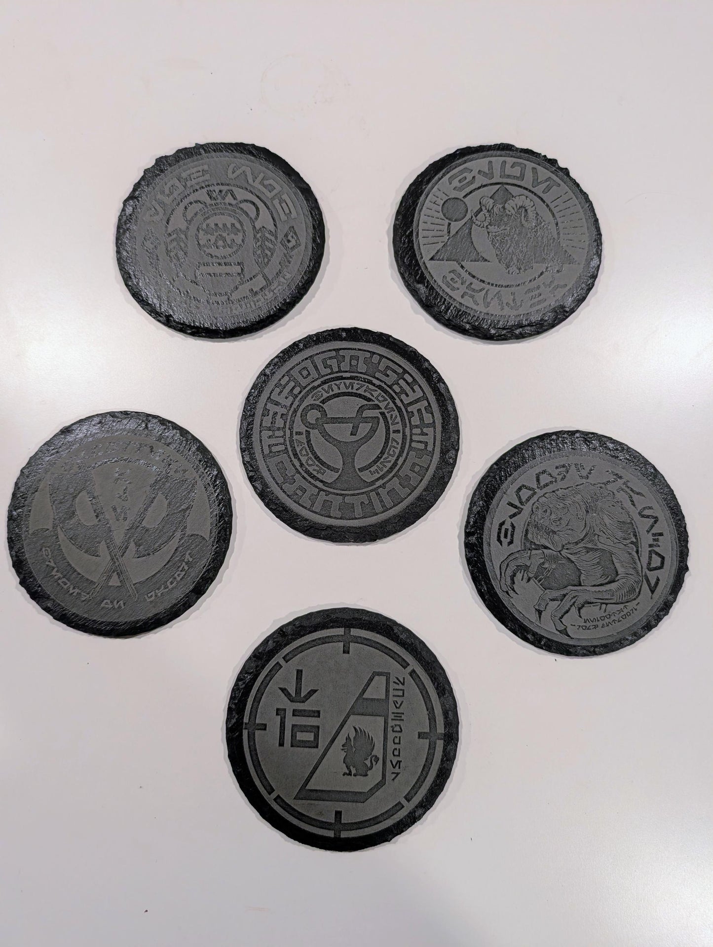 Star Wars Oga's Cantina Slate Coasters Natural Or Coated Galaxy's Edge Black Spire Outpost Batuu